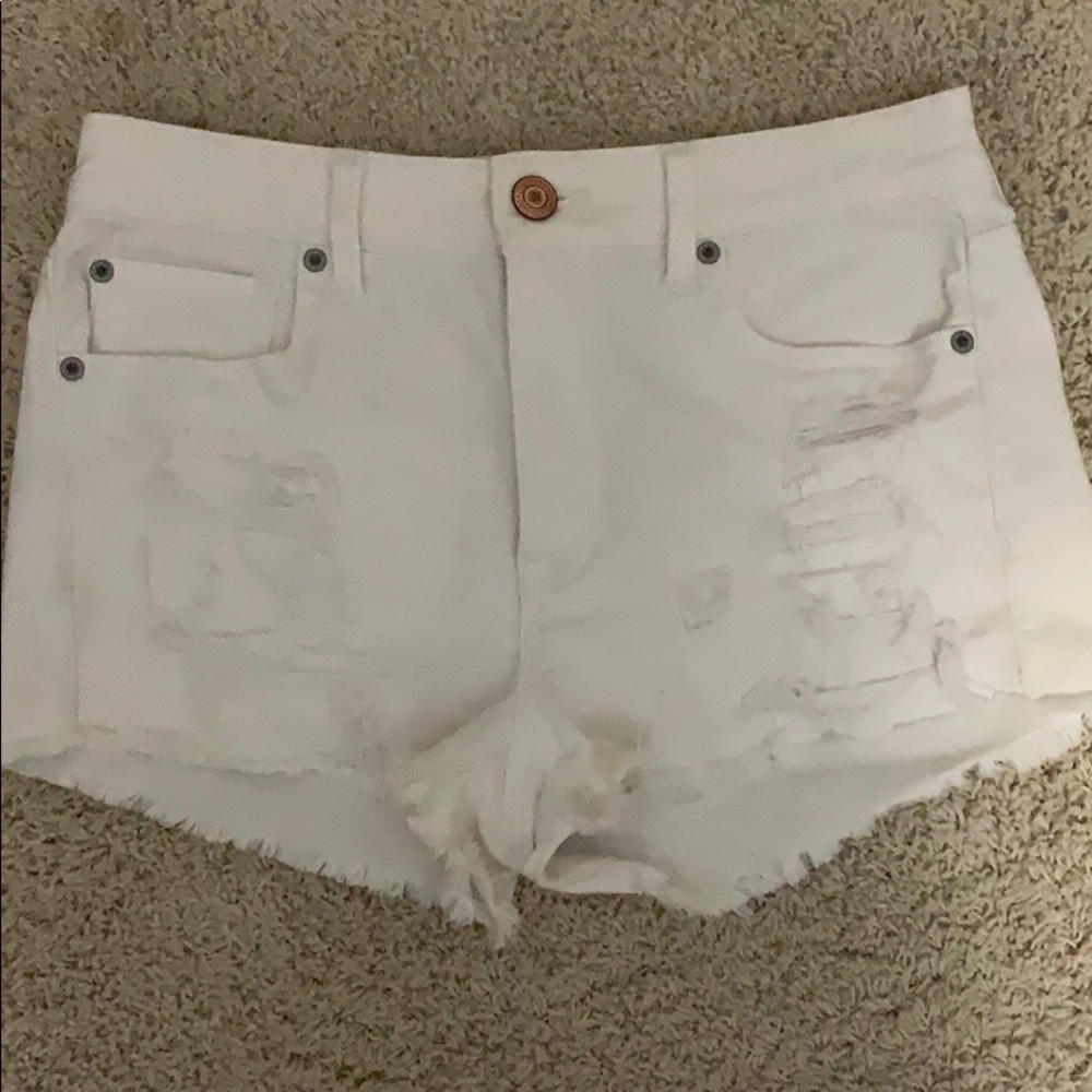AEO White Denim Shorts